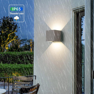 Applique cubo esterni IP65 LED 12W illuminazione doppio fascio luce parete facciata giardino casa albergo 230V GRIGIO 3000K