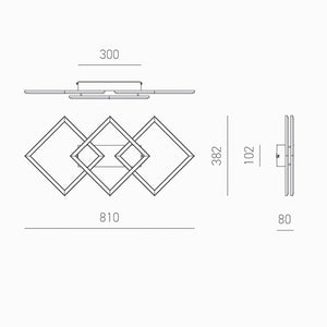 Applique led gea luce afrodite pm lampada parete soffitto moderna