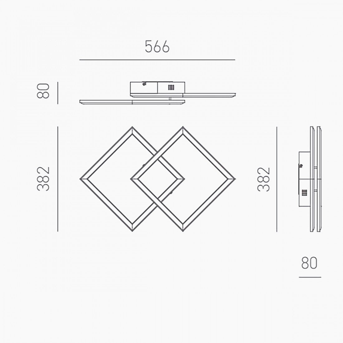 Applique led gea luce afrodite pp lampada parete soffitto moderna