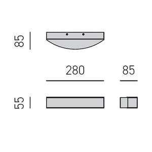 Applique led gea luce gap arco gap500n lampada parete moderna biemissione