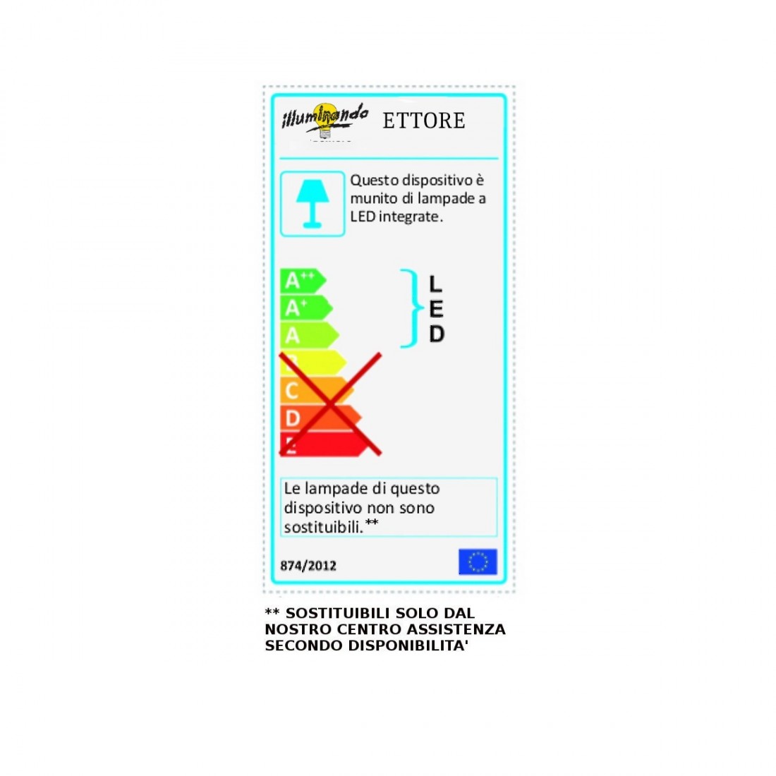 Applique led illuminando ettore lampada parete monoemissione metallo bianco sabbia interni 20w 1900lm 3000°k, finitura