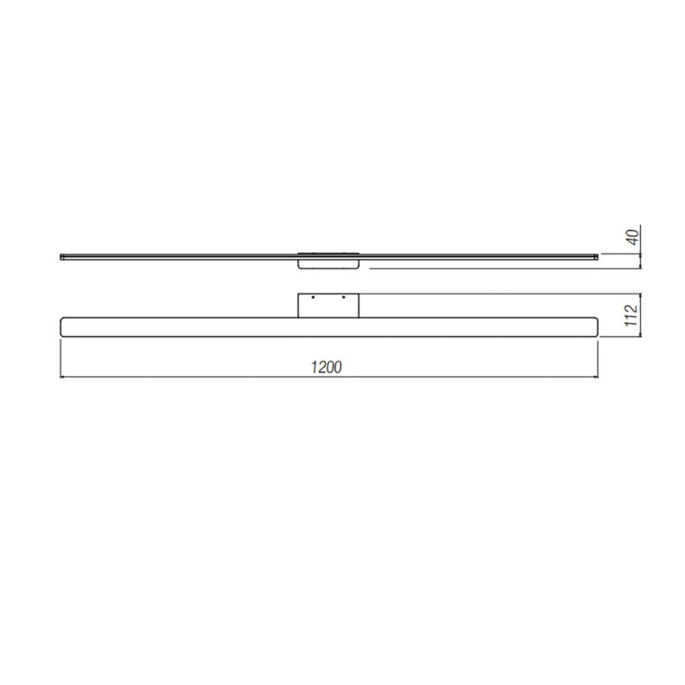 Applique led redo group barrio led 4000k 3477lm ip44 120cm lampada parete monoemissione bagno specchio, finitura metallo