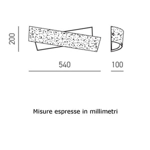 Applique moderna gea luce camilla am e14 led vetro lampada parete fascia, colore foglia argento