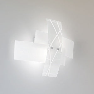 Applique moderna gea luce frida ag e14 led vetro lampada parete