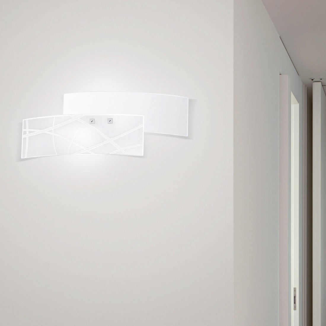 Applique moderna gea luce frida ap e14 led vetro lampada parete