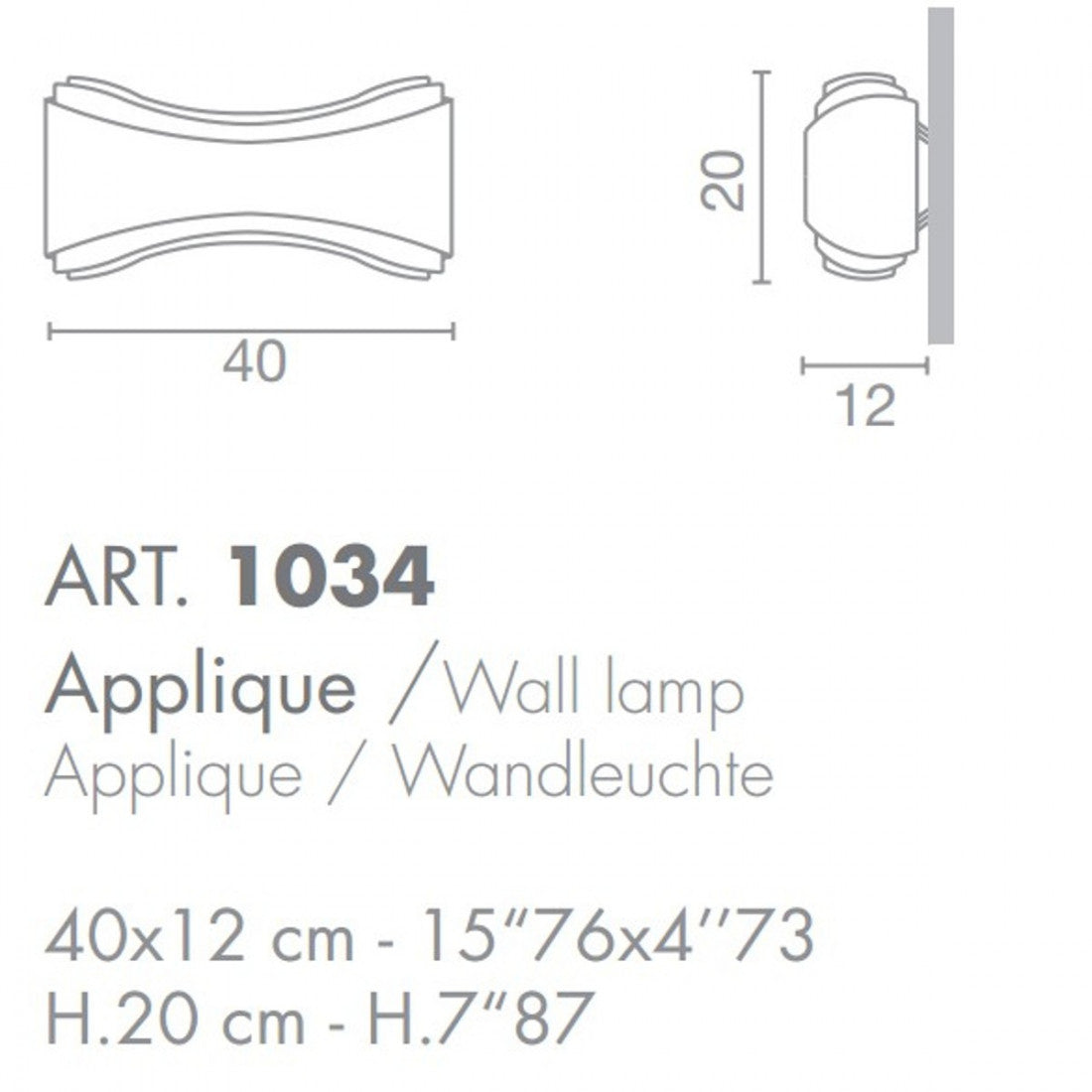 Applique moderna selene illuminazione ionica 1034 011 009 033 006 r7s led metallo biemissione lampada parete, finitura