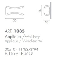 Applique moderna selene illuminazione ionica 1035 011 009 033 006 r7s led metallo biemissione lampada parete, finitura