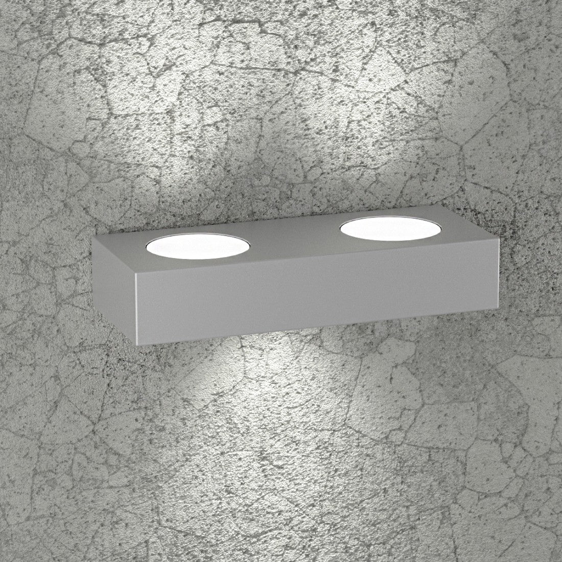 Applique moderna top light beaside 1190 a3 gx53 led metallo biemissione lampada parete, finitura metallo grigio