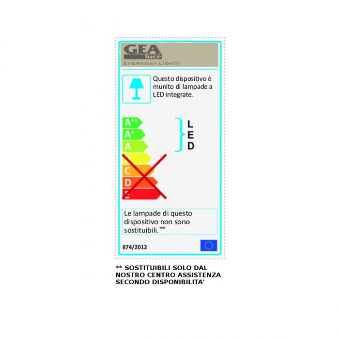 Applique moderno gea luce doha ap 15w led 220v alluminio metacrilato lampada parete