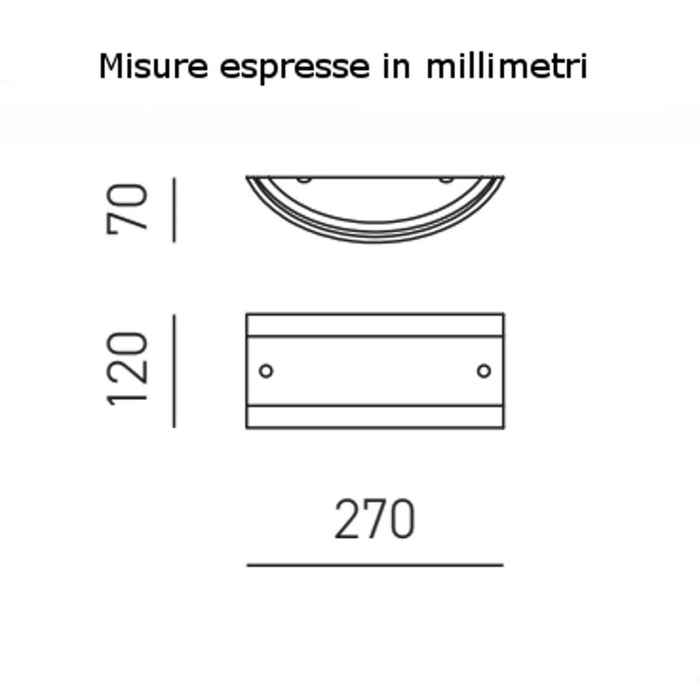 Applique moderno gea luce lecce ap e27 led vetro lampada parete