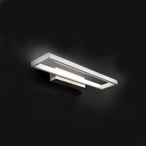 Applique moderno illuminando filo p led lampada parete biemissione metallo bianco rettangolare interni 6w 3000°k 470lm