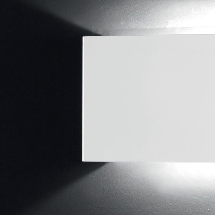 Applique moderno illuminando lei leime27 led lampada parete metallo biemissione rettangolare interni 32cm, finitura
