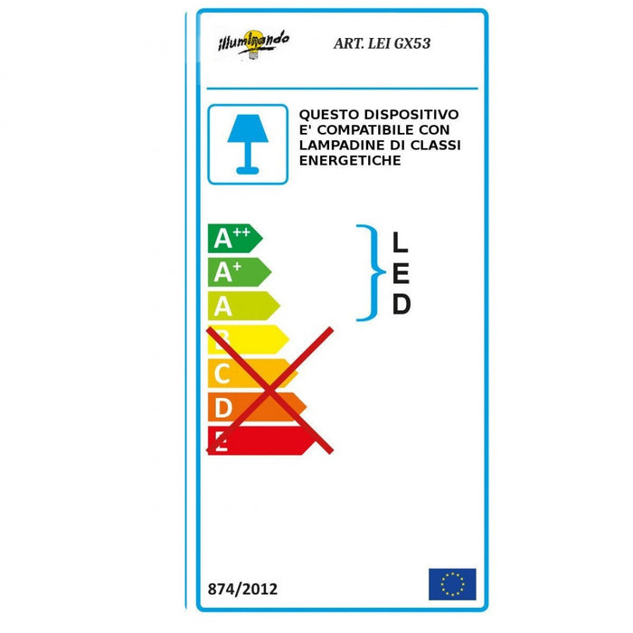 Applique moderno illuminando lei leigx53sl gx53 led lampada parete metallo biemissione monoemissione, finitura metallo