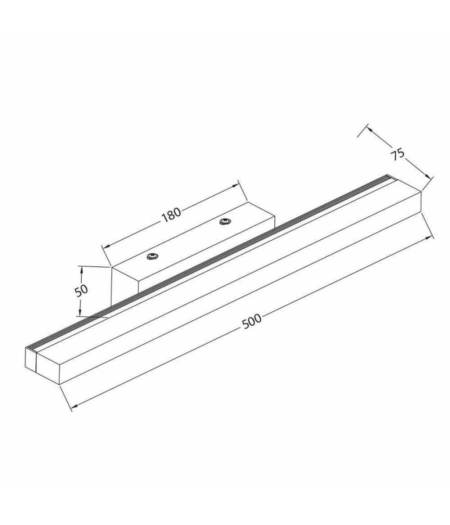 Applique Moderno Nero Lampada Parete Led 9w 4000k Luce Specchio Bagno Vetro Satinato         