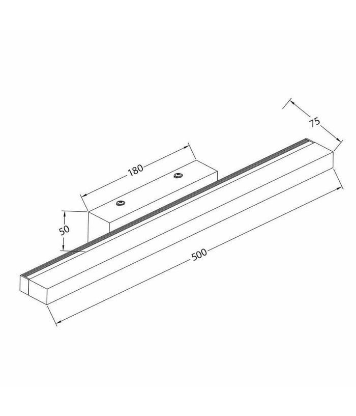 Applique Moderno Nero Lampada Parete Led 9w 4000k Luce Specchio Bagno Vetro Satinato         