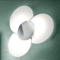 Applique moderno top light clover 1114 45 cr sa ga e27 led vetro lampada parete, finitura metallo cromo lucido