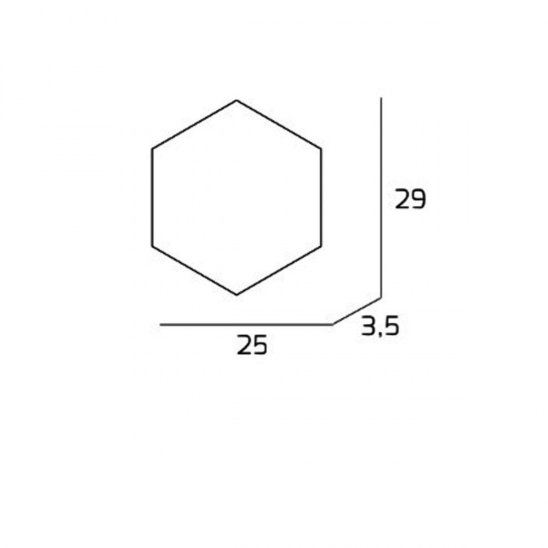 Applique moderno top light hexagon 1142 1d componente metallo parete soffitto, finitura metallo grigio-antracite