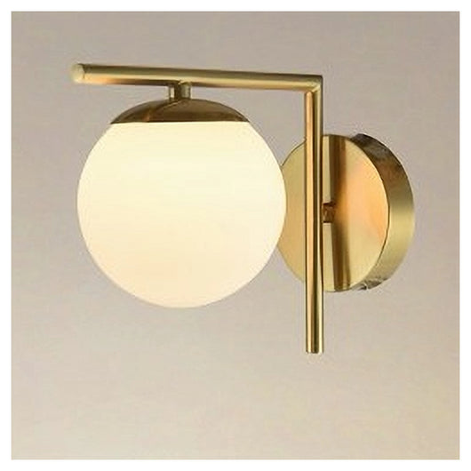 Trade Shop - Applique Parete Attacco G9 Sfera Vetro Metallo Oro Lampada Moderno Minimal 32842         