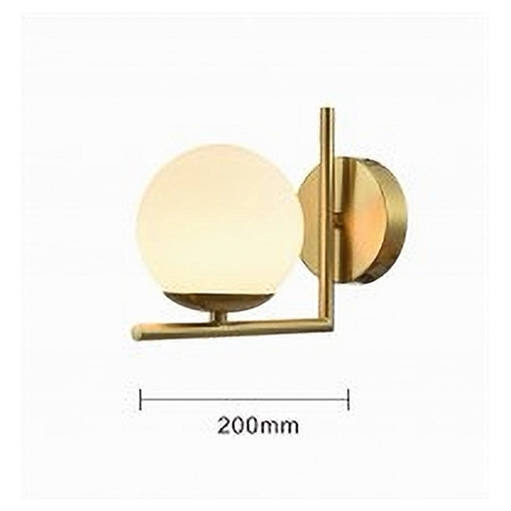 Trade Shop - Applique Parete Attacco G9 Sfera Vetro Metallo Oro Lampada Moderno Minimal 32842         