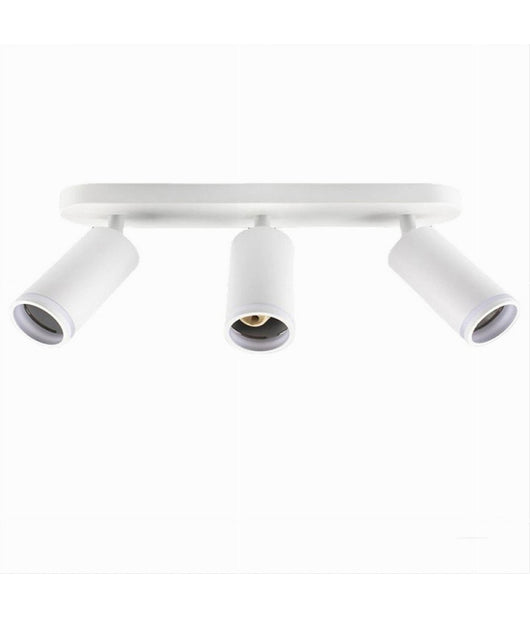 Applique Plafoniera Orientabile Da Soffitto Parete 3 Diffusori Lampada Gu10 Ts-3  Bianco       