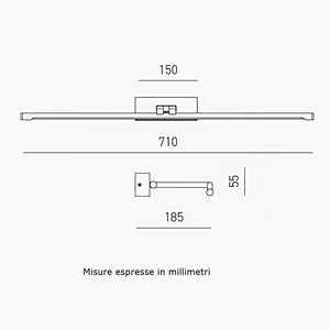 Applique specchio quadro gea luce magis gap463c led metallo lampada parete