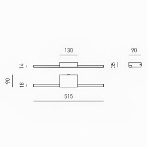 Applique specchio quadro gea luce one gap490c led ip44 lampada parete moderna