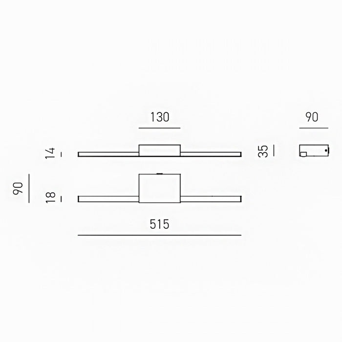 Applique specchio quadro gea luce one gap490c led ip44 lampada parete moderna