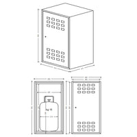 Armadietto box zincato h 90 x l 50 x p 42cm per la custodia di 1 bombola gas gpl