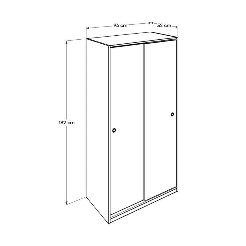 Armadio 2 ante scorrevoli 5 ripiani SWD4352023 bianco