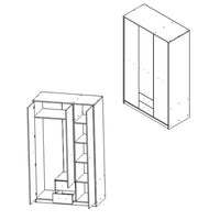 Armadio 3 ante 2 cassetti rovere sonoma bianco Nepo 118,5x54 x196,5H