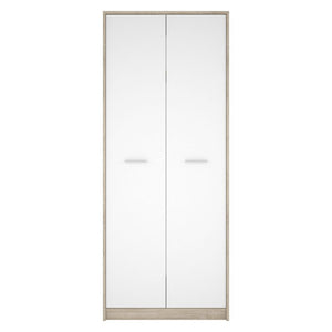 Armadio Nepo 80x54xx196,5 cm 2 ante rovere sonoma bianco