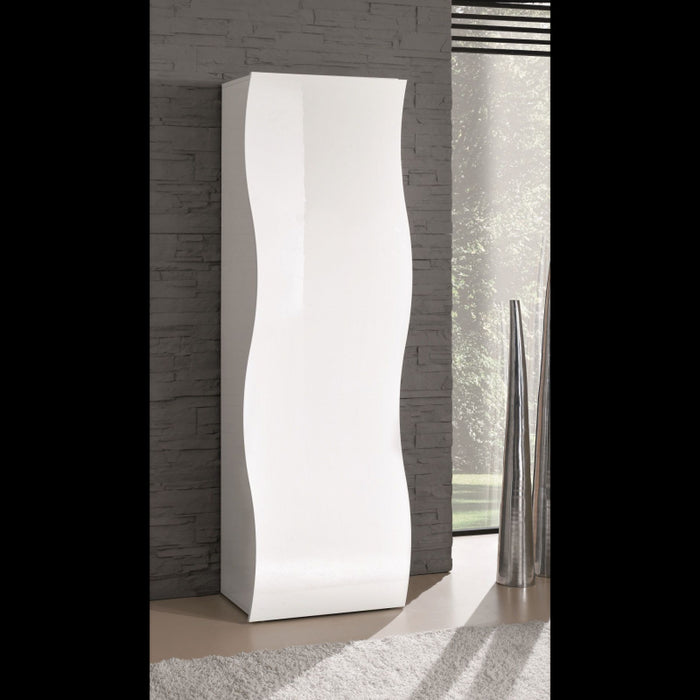 Armadio Onda 1 Anta 63X187,2X40 Colore Bianco Lucido