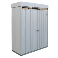 Armadio da Esterno 2 Porte 74,6x161,5x209 cm in Acciaio Zincato Grigio