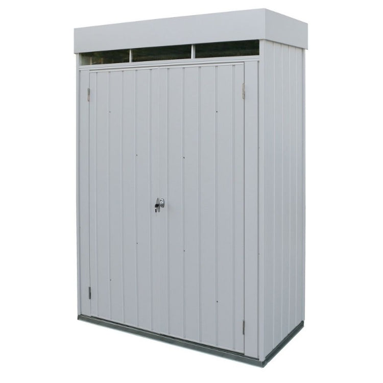 Armadio da Esterno 2 Porte 74,6x161,5x209 cm in Acciaio Zincato Grigio