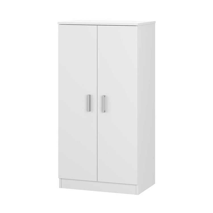 Mobile scarpiera H 108 cm  bianco in legno con 2 ante e 6 ripiani 