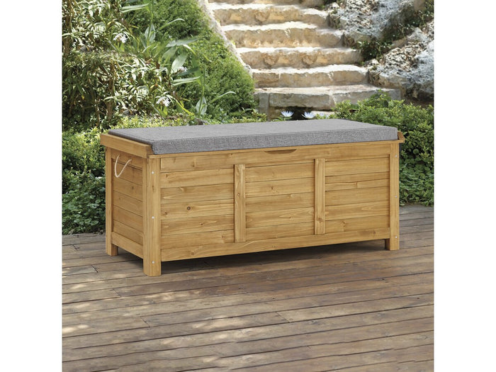 Cassetta da giardino in legno "Gana" - 125 x 60 x 54 cm - Marrone