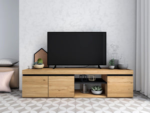 Mobile TV mod NATURALE ''Rovere/Nero'', 2 porte e 2 comparti, 160x40x41cm