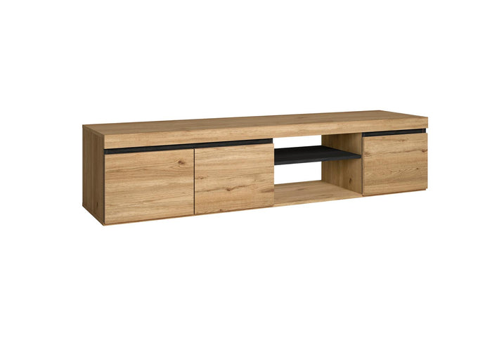 Mobile TV mod NATURALE ''Rovere/Nero'', 2 porte e 2 comparti, 160x40x41cm