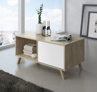 Mobili Soggiorno set composto da Credenza mobile tv tavolino colore Rovere porte e cassetti Bianco