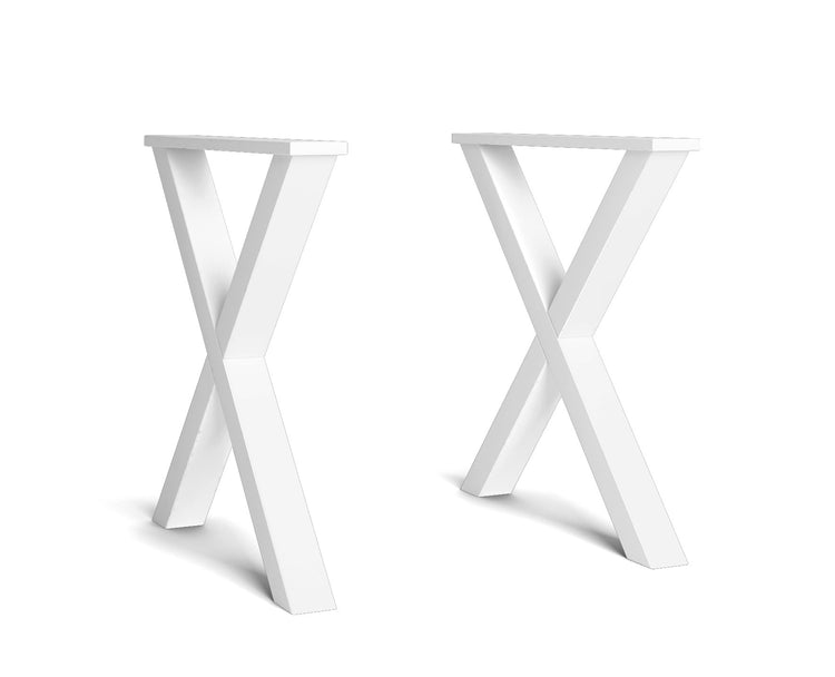 Gambe set Supporto forma a X 72x72cm in legno massiccio per tavolo da pranzo o scrivania ufficio colore Laccato bianco