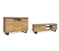 Naturale set sala da pranzo, Credenza-Mobile TV 160cm rovere nero