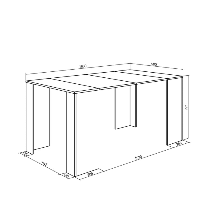 Consolle allungabile, 160, Per 8 persone, Gambe in legno RF 2739