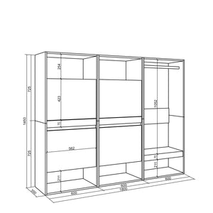 Scarpiera, 180x35x145 cm, Camera da letto, stanza, Armadio Aperto, Bianco , RF3505