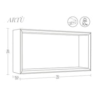 Mensola da Muro Modello ARTU', Pensile Bagno, Mensola da Parete, Scaffale da Parete, 70x35 p15.5 cm. Finitura  NERO - MADE IN ITALY