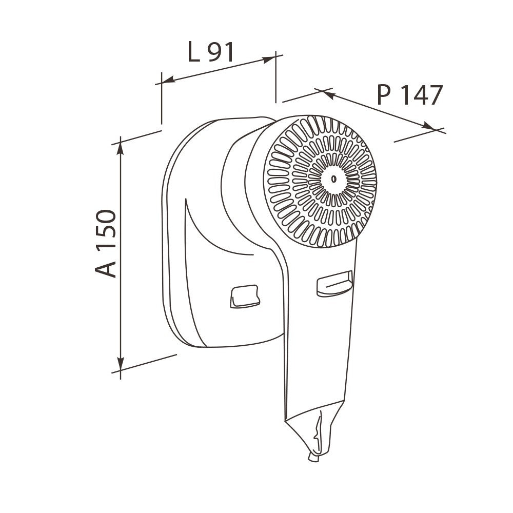 Asciugacapelli phon a pistola 1200W bianco