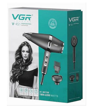 Asciugacapelli Professionale 1800-2200w Pettine Styling Ugello Concentratore V-451         