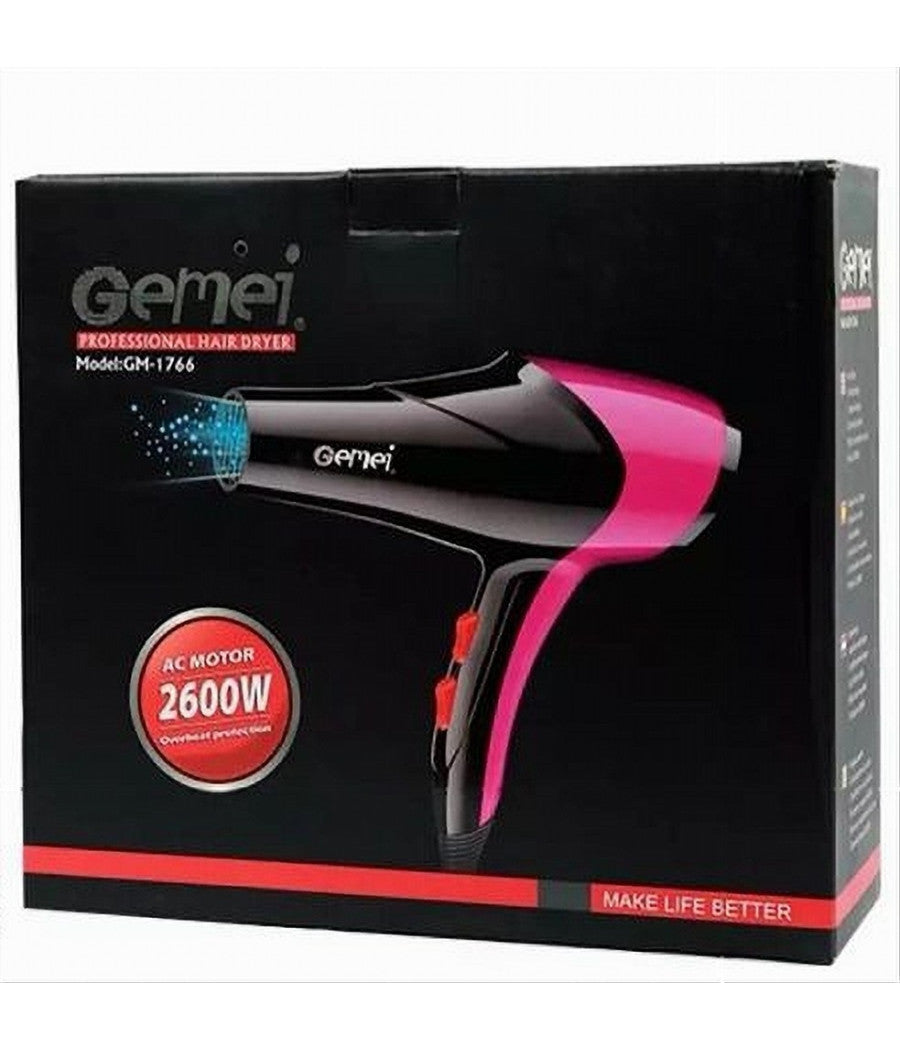 Asciugacapelli Professionale 2600 W 2 Velocità  3 Temperature Regolabili Gm-1766         