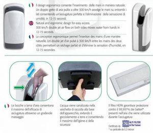 Asciugamani elettrico da parete - Tornado Protech SF plastica grigio - HDcasa