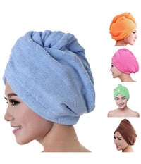 Asciugamano Capelli Turbante Microfibra Shampoo Bagno Doccia Super Assorbenti         