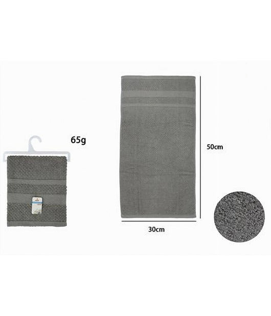 Asciugamano Da Bagno Ospite In Cotone Morbida 30x50 Cm 65 Gr Colore Grigio 79499         